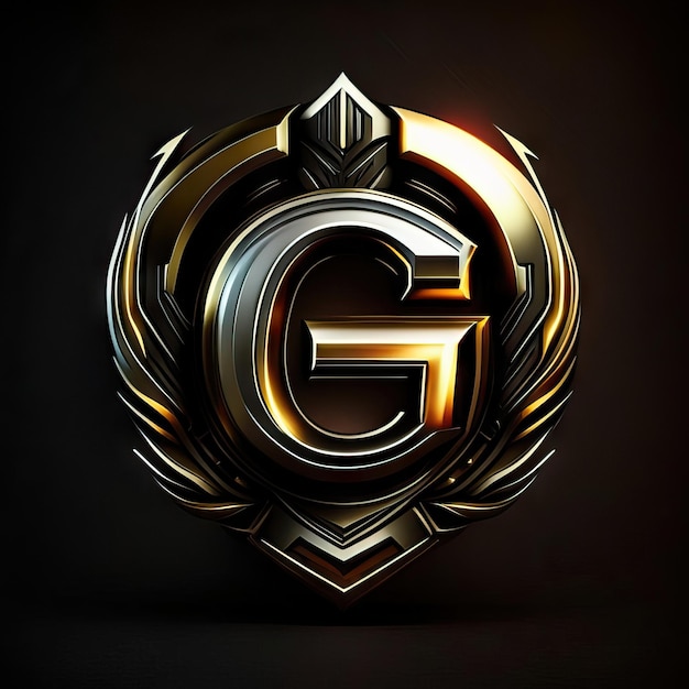 Letter G logo in golden details