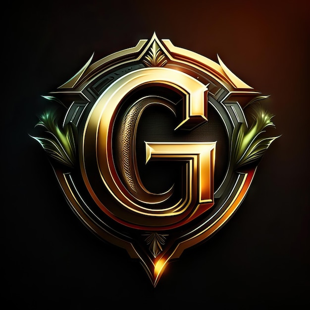 Letter G logo in golden details