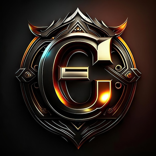 Letter G logo in golden details