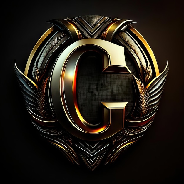 Photo letter g logo in golden details