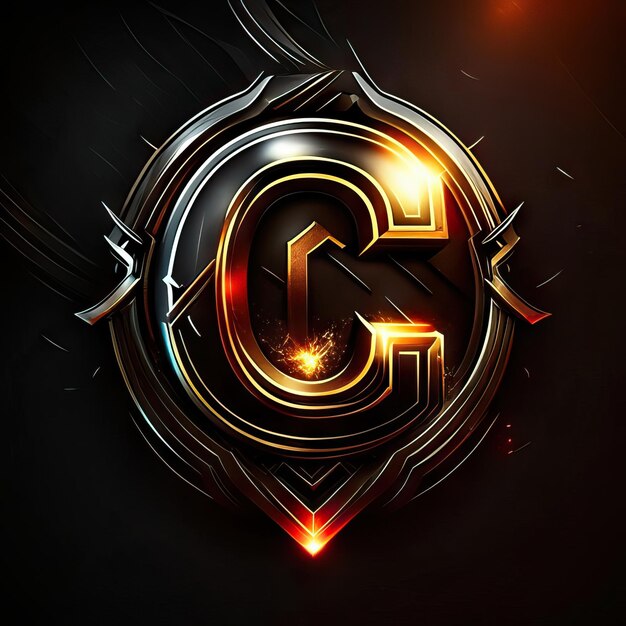 Photo letter g logo in golden details