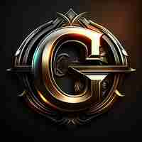 Photo letter g logo in golden details