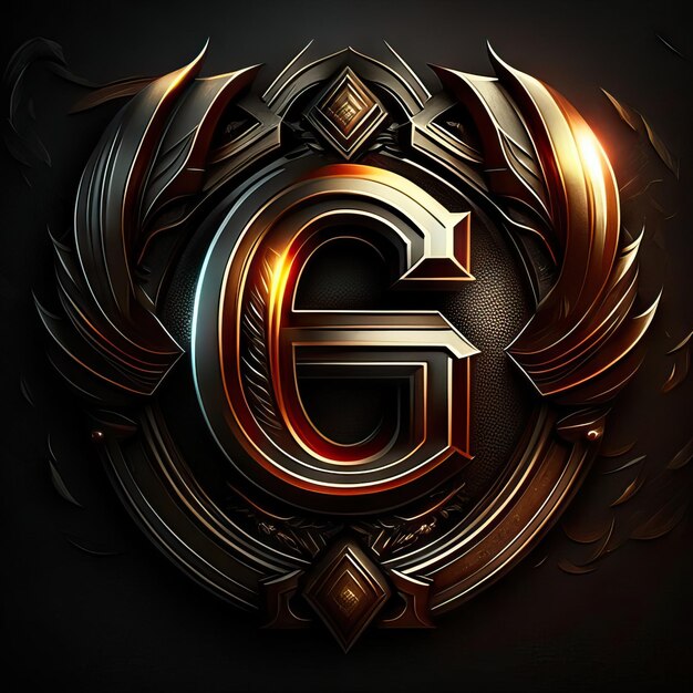 Letter G logo in golden details