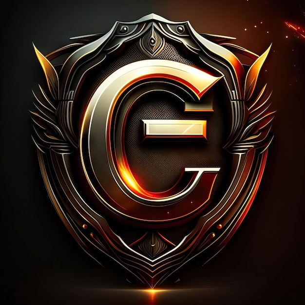 Letter G logo in golden details