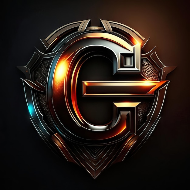 Photo letter g logo in golden details