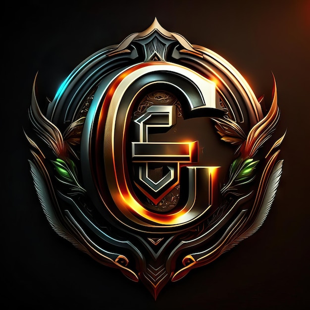 Letter G logo in golden details