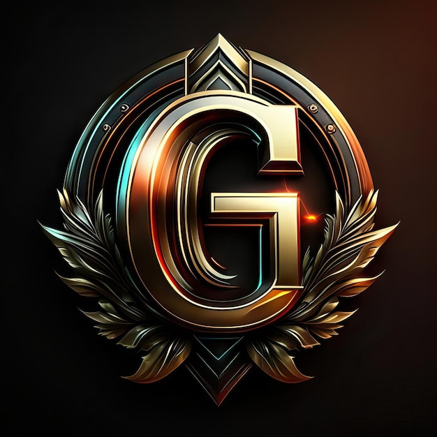 Photo letter g logo in golden details