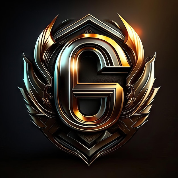 Photo letter g logo in golden details