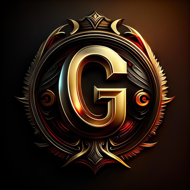 Photo letter g logo in golden details