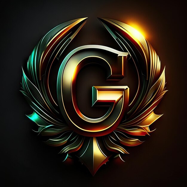 写真 ゴールドのディテールの文字 g ロゴ