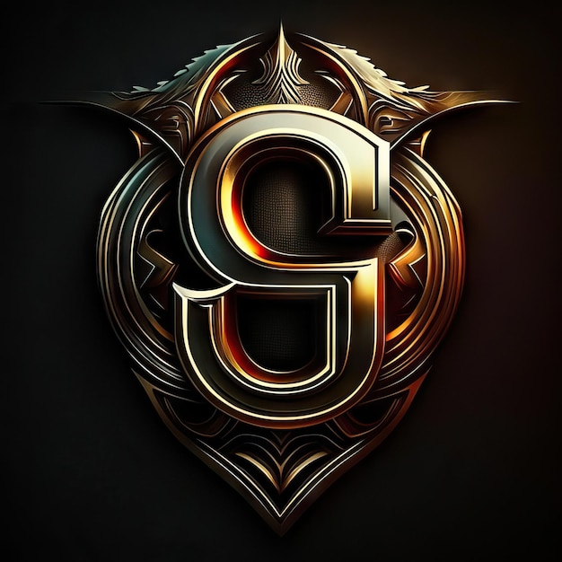 Letter G-logo met gouden details