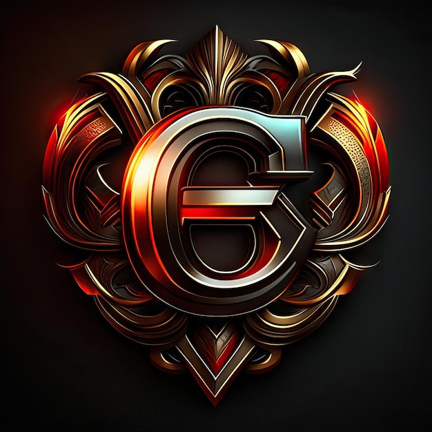 Letter G-logo met gouden details