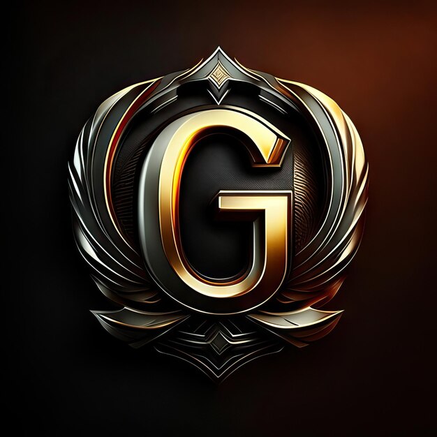 Foto letter g-logo met gouden details