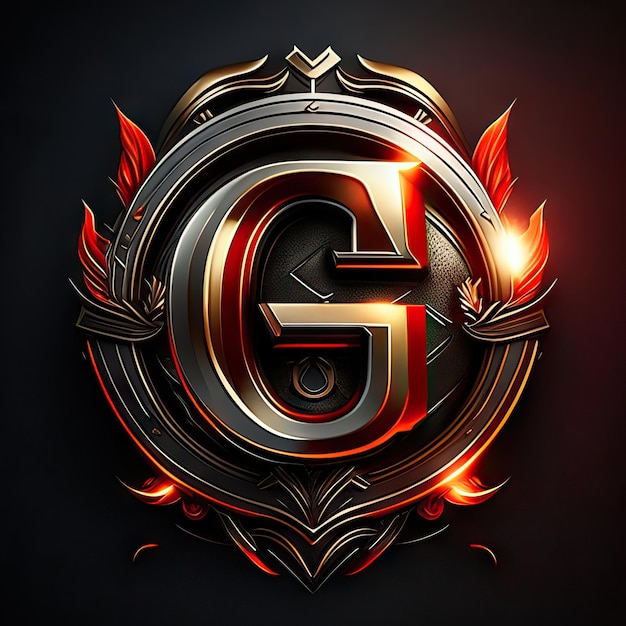 Letter G-logo met gouden details