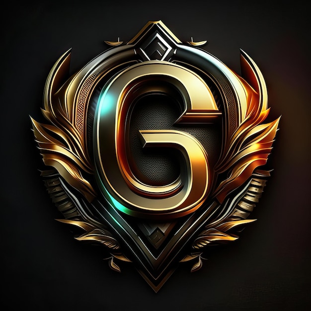 Letter G-logo met gouden details