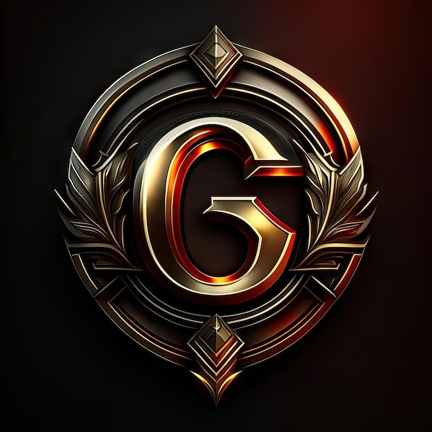 Letter G-logo met gouden details