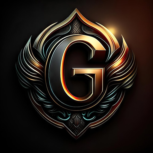 Letter G-logo met gouden details