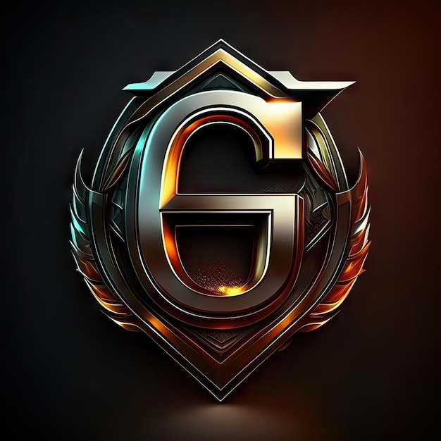 Letter g-logo met gouden details