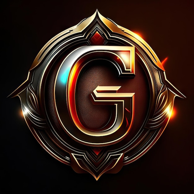 Letter G-logo met gouden details