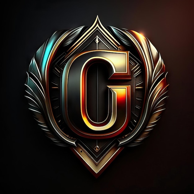 Letter G-logo met gouden details