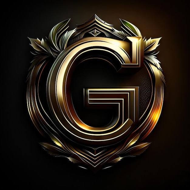 Foto letter g-logo met gouden details