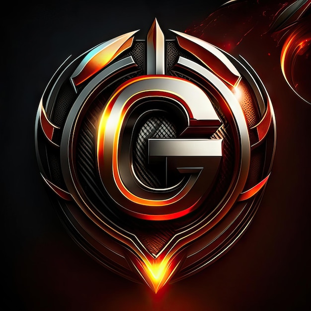 Letter G-logo met gouden details