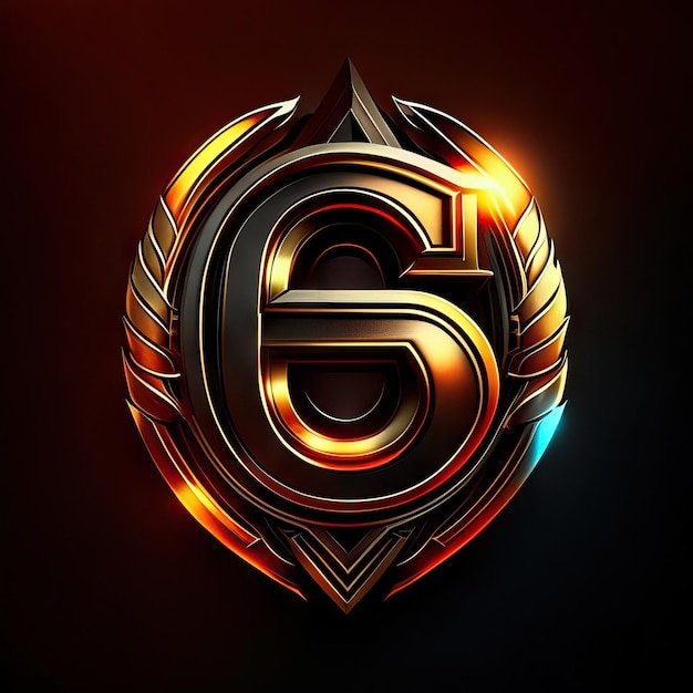 Letter G-logo met gouden details