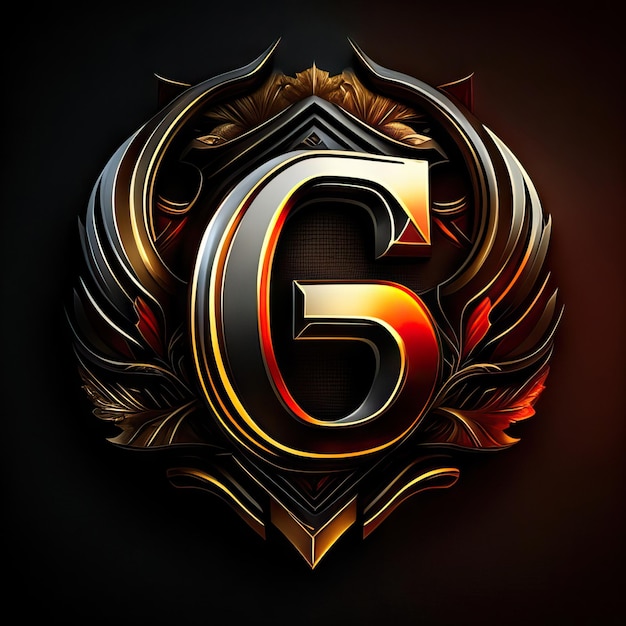 Letter G-logo met gouden details