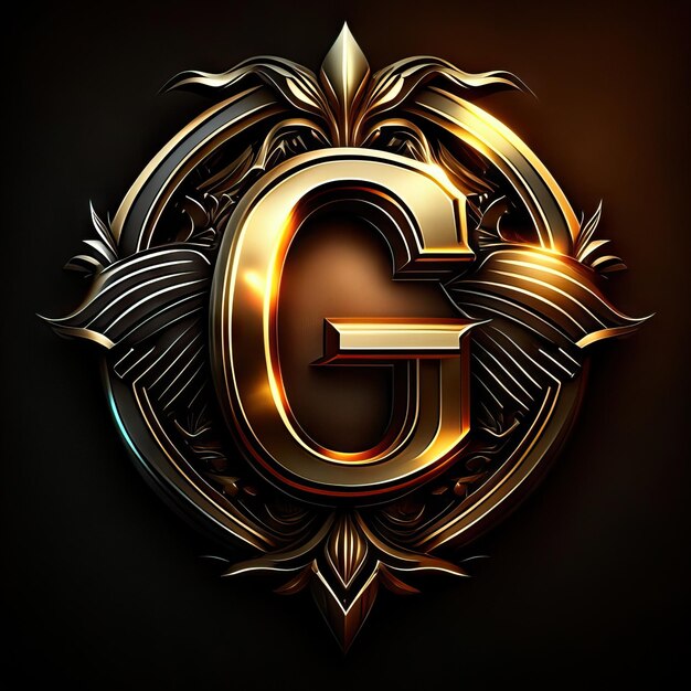 Foto letter g-logo met gouden details