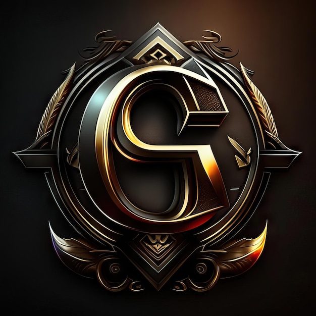 Foto letter g-logo met gouden details