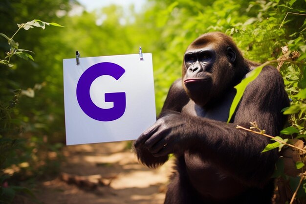 Photo letter g worksheet with gorilla