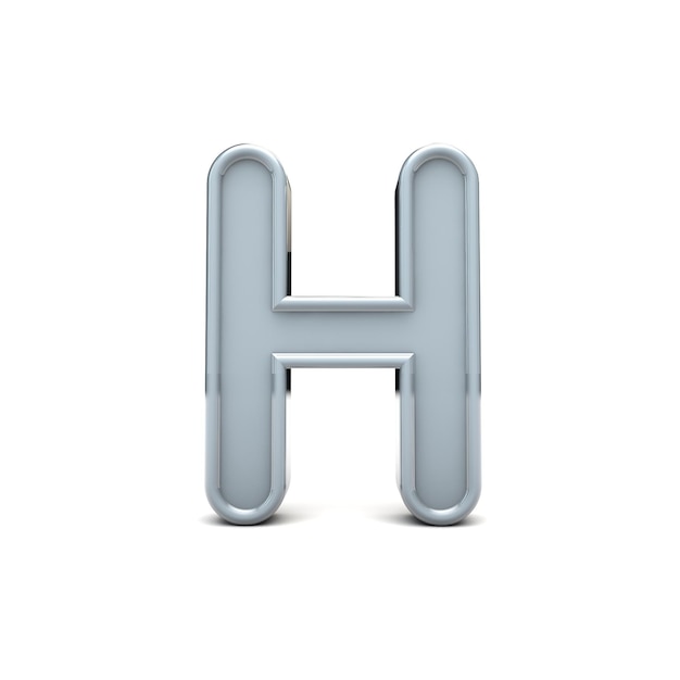 Photo letter h beveled capital letter 3d rendering