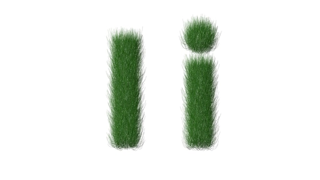 The letter i of green grass