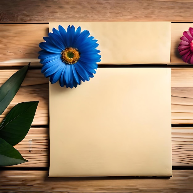 Photo letter invitation with flower image