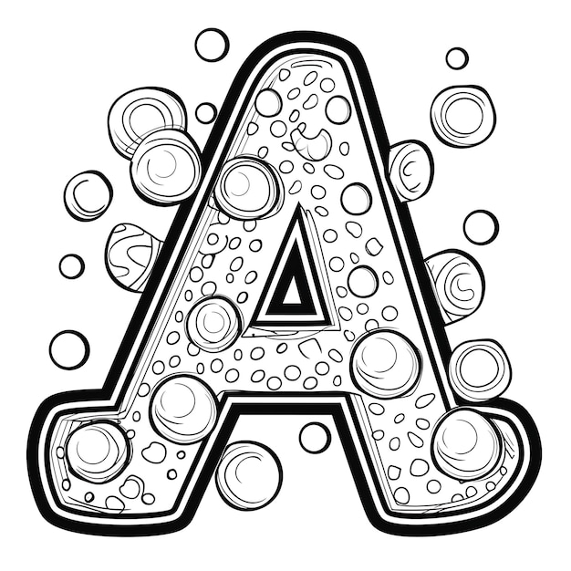 Photo a letter a is drawn in black and white