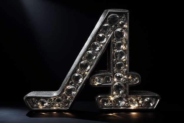 a letter a is lit up with lights