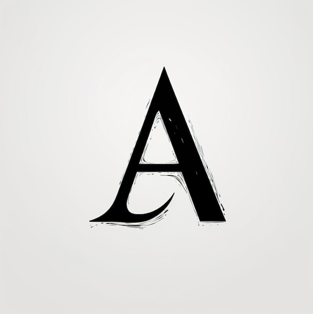 a letter a is on a white background with a black letter a.