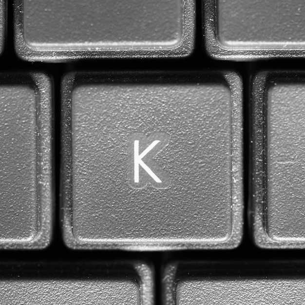 Letter K on computer keyboard