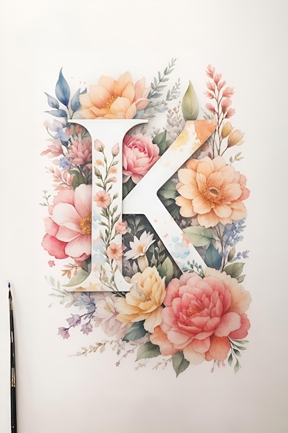 Photo a letter k is painted on a wall