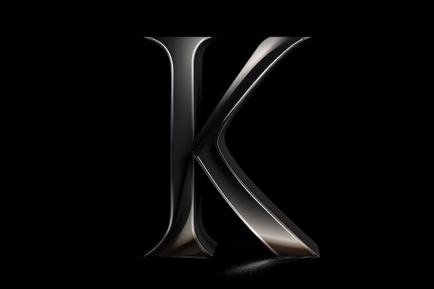 Letter k minimalist style on black background