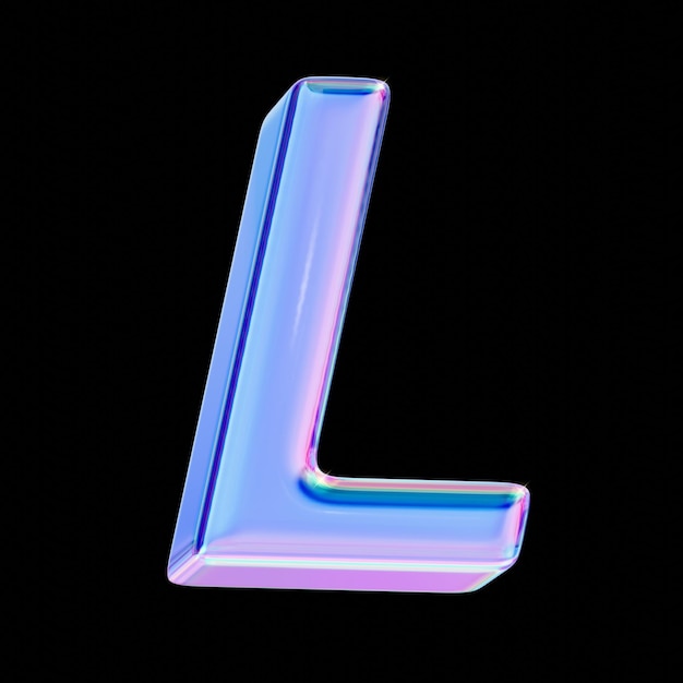 L 文字は色彩の3Dスタイルで