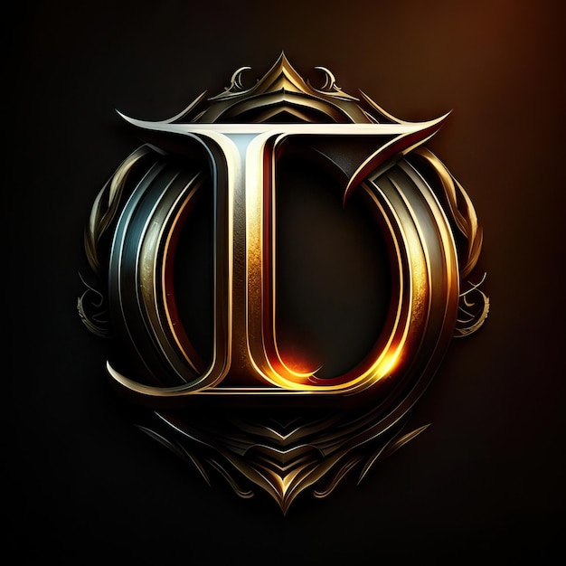 Логотип буквы L в золоте