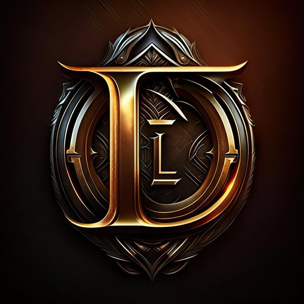 Логотип буквы L в золоте