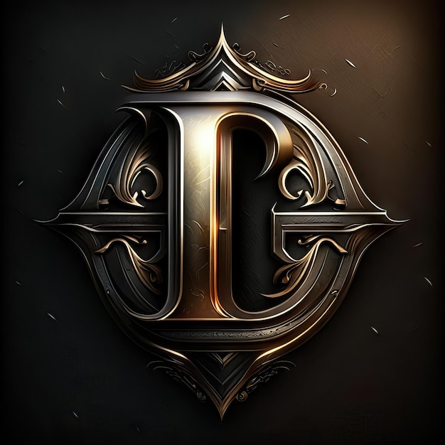 Letter L-logo in goud