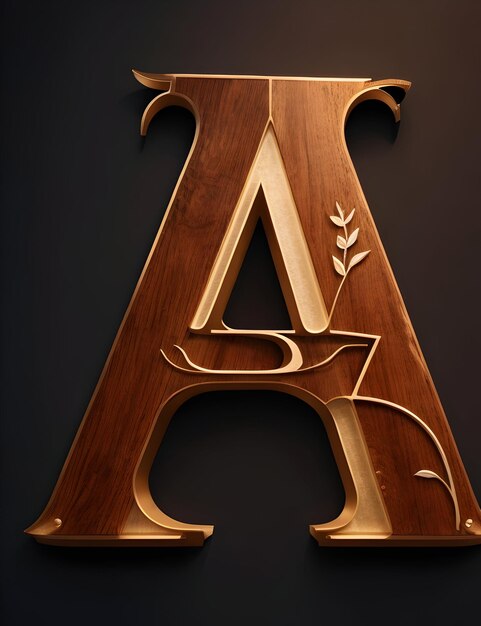 Дизайн логотипа буквы А с современным минималистским дизайном в стиле деревянной воды и талисмана