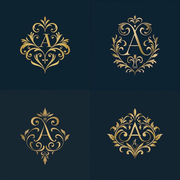 Letter a logo luxury logo logo elements monograms