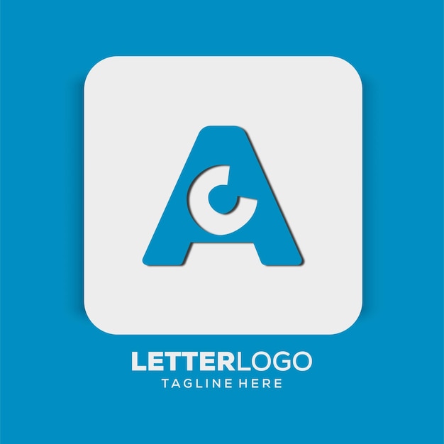 Photo letter logo negative space style corporate business logotype