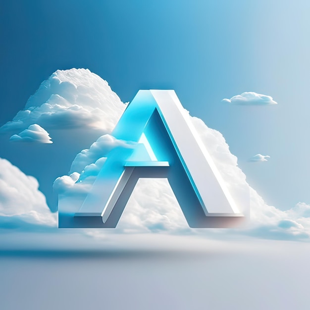 Letter a logo in the sky with clouds generative ai