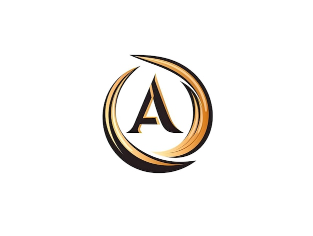 Letter A in logo style badge simple 2d design illustration Generative AI