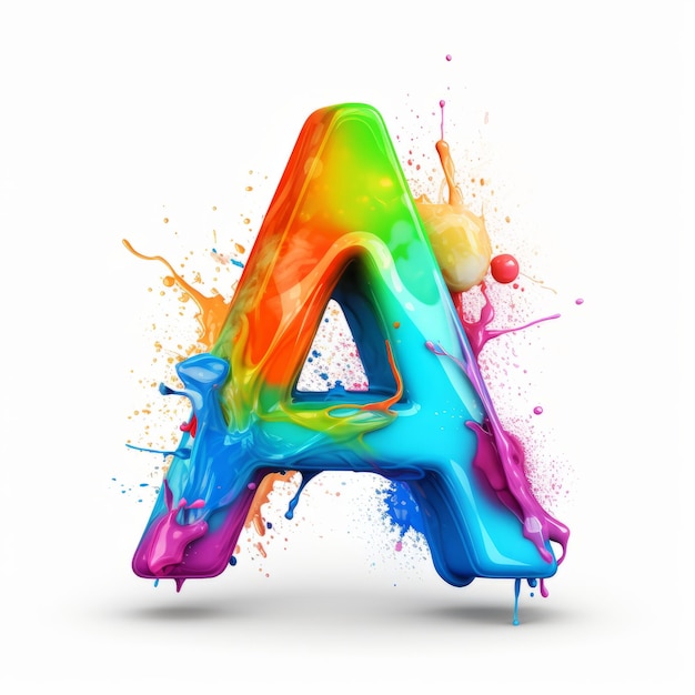 Photo letter a logo with color splash